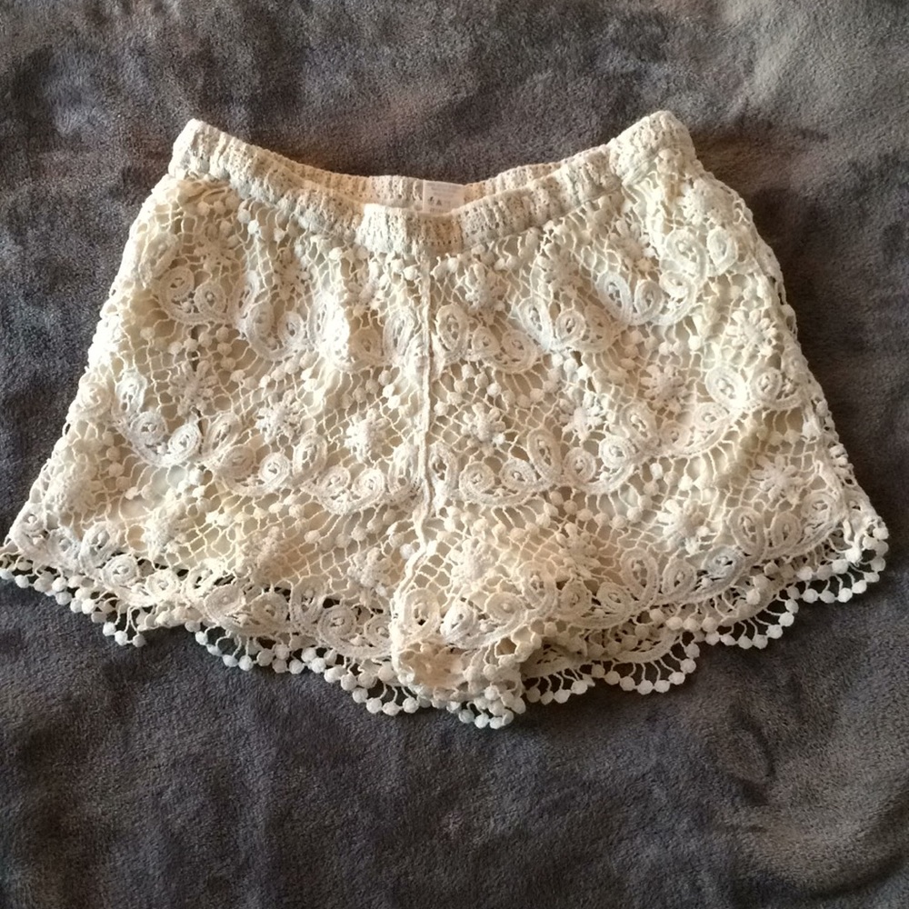 Crochet lace shorts